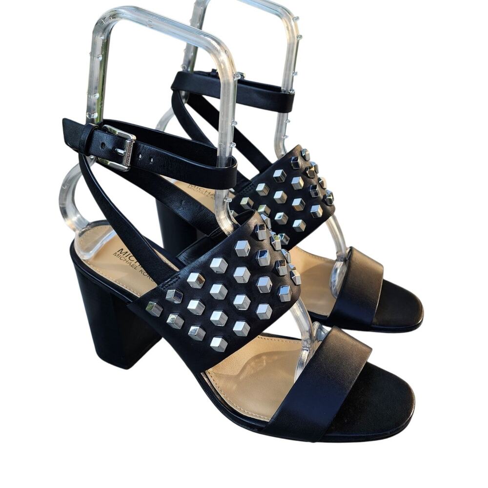 MICHAEL Michael Kors Valencia Studded Leather Open Toe Sandals 7.5M
